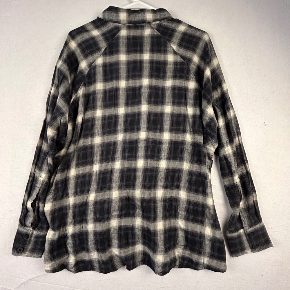 Levis Womens Black White Plaid Flannel Shirt Cotton Viscose S A5976-0004 - Picture 9 of 10